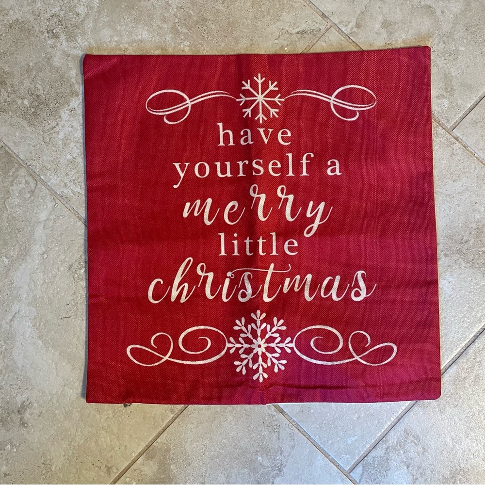 Festive Red Christmas Pillow Cover